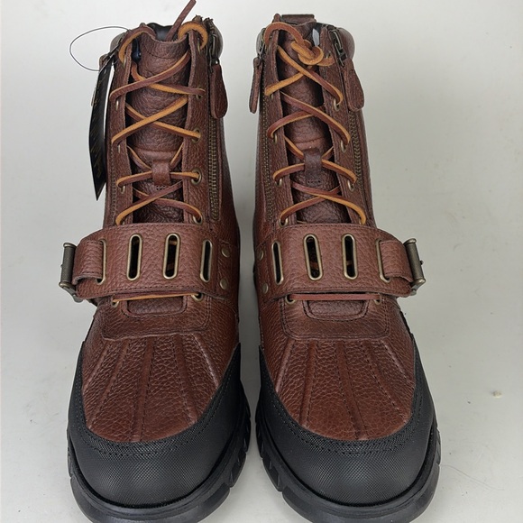 Polo Ralph Lauren Andres 3 brown leather boots size 12 D - Picture 3 of 9